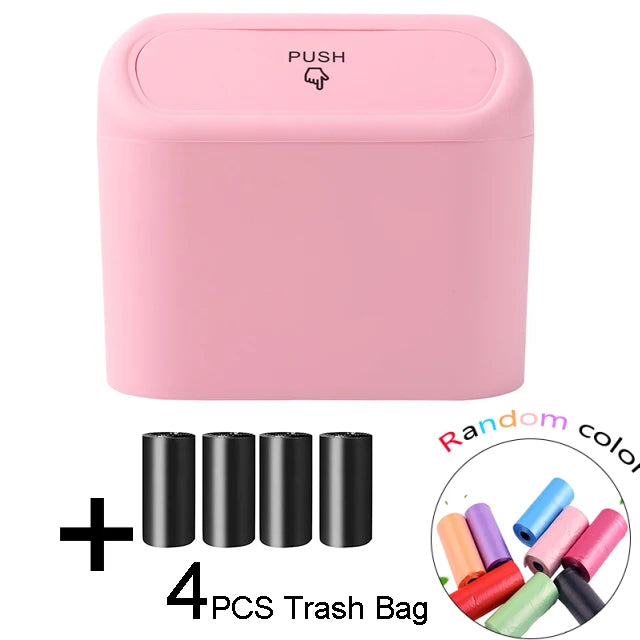 Mini Papelera Colgante para Auto con Tapa – Contenedor Portátil para Carro, Oficina y Hogar