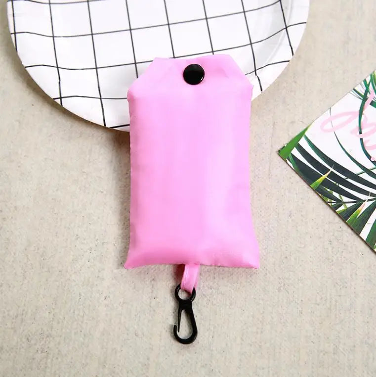 Bolsa de Compras Plegable Reutilizable de Color Liso – Bolso de Hombro Portátil para Viaje y Supermercado