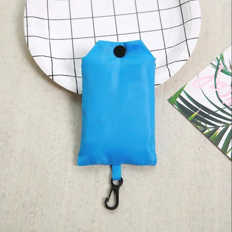 Bolsa de Compras Plegable Reutilizable de Color Liso – Bolso de Hombro Portátil para Viaje y Supermercado