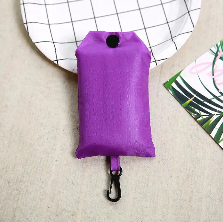 Bolsa de Compras Plegable Reutilizable de Color Liso – Bolso de Hombro Portátil para Viaje y Supermercado