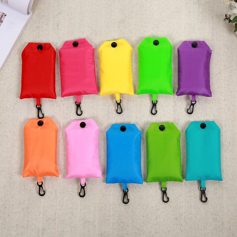 Bolsa de Compras Plegable Reutilizable de Color Liso – Bolso de Hombro Portátil para Viaje y Supermercado