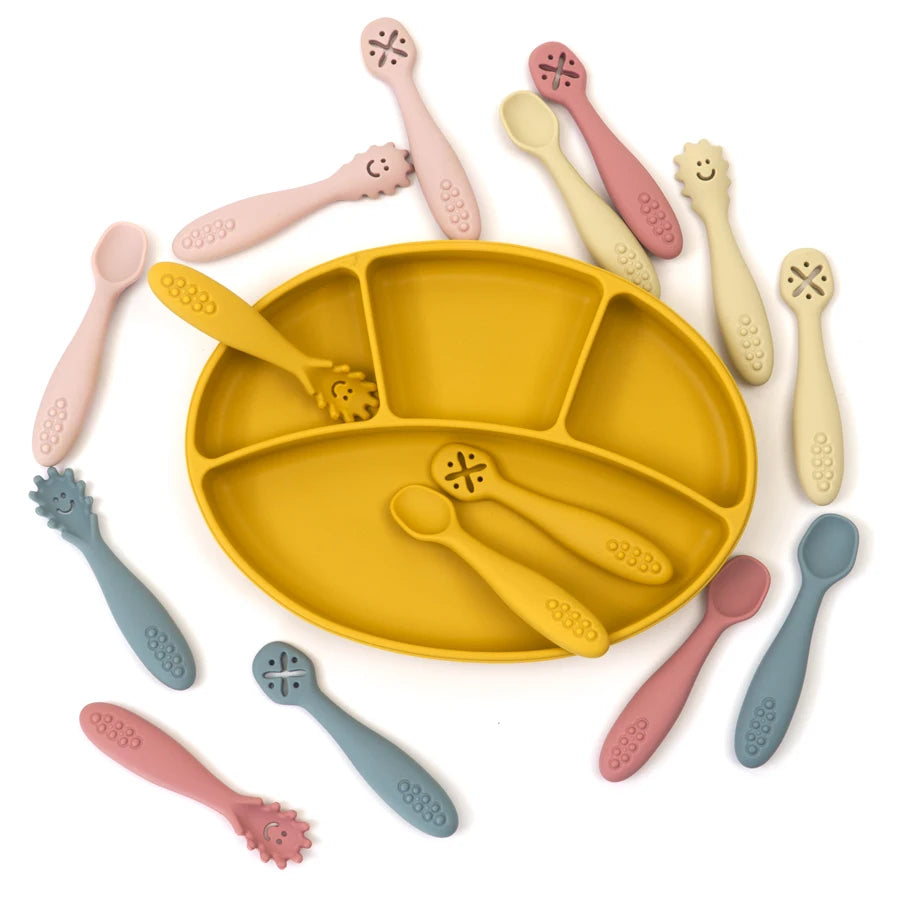 Set de 3 Cucharas de Aprendizaje para Bebé – Suaves para la Alimentación y el Destete