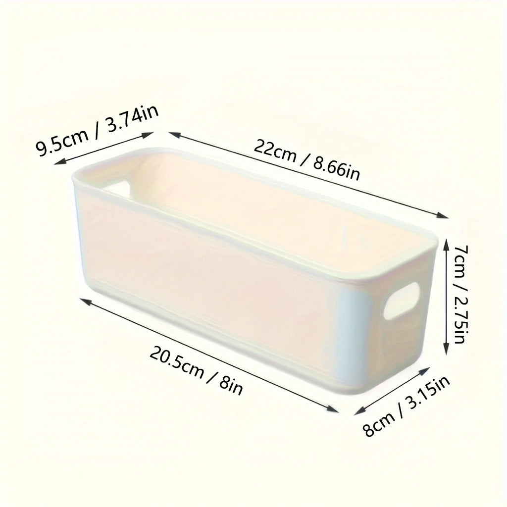 Cajas Organizadoras Multifuncionales Blancas Set de 5 – Almacenamiento Plástico de Gran Capacidad para Escritorio, Cajones y Ropa Interior