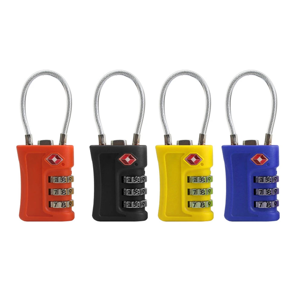Candado TSA para Maleta con Combinación de 3 Dígitos y Cable de Acero – Candado de Viaje para Equipaje y Mochila