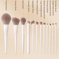 Set de 12 Brochas de Maquillaje – Cerdas Suaves para Base, Polvo, Rubor y Sombras