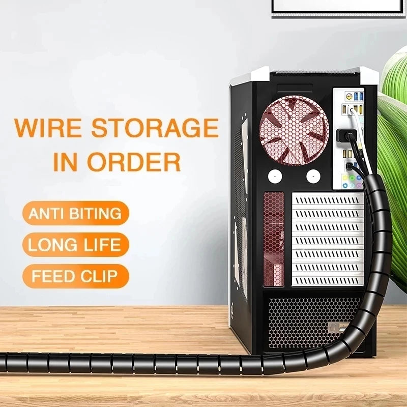 Protector de Cables en Espiral Flexible de 1 y 2 Metros – Tubo Organizador y Funda Protectora para Cables