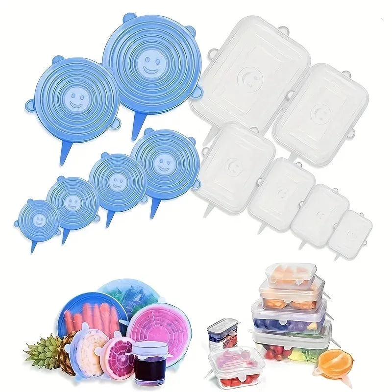 Tapas de Silicona Estirables Reutilizables Set de 6 – Cubiertas Herméticas para Bowls y Recipientes de Cocina