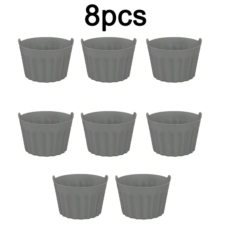Moldes de Silicona para Muffins y Cupcakes – Ramekines Antiadherentes Reutilizables para Horno y Freidora de Aire