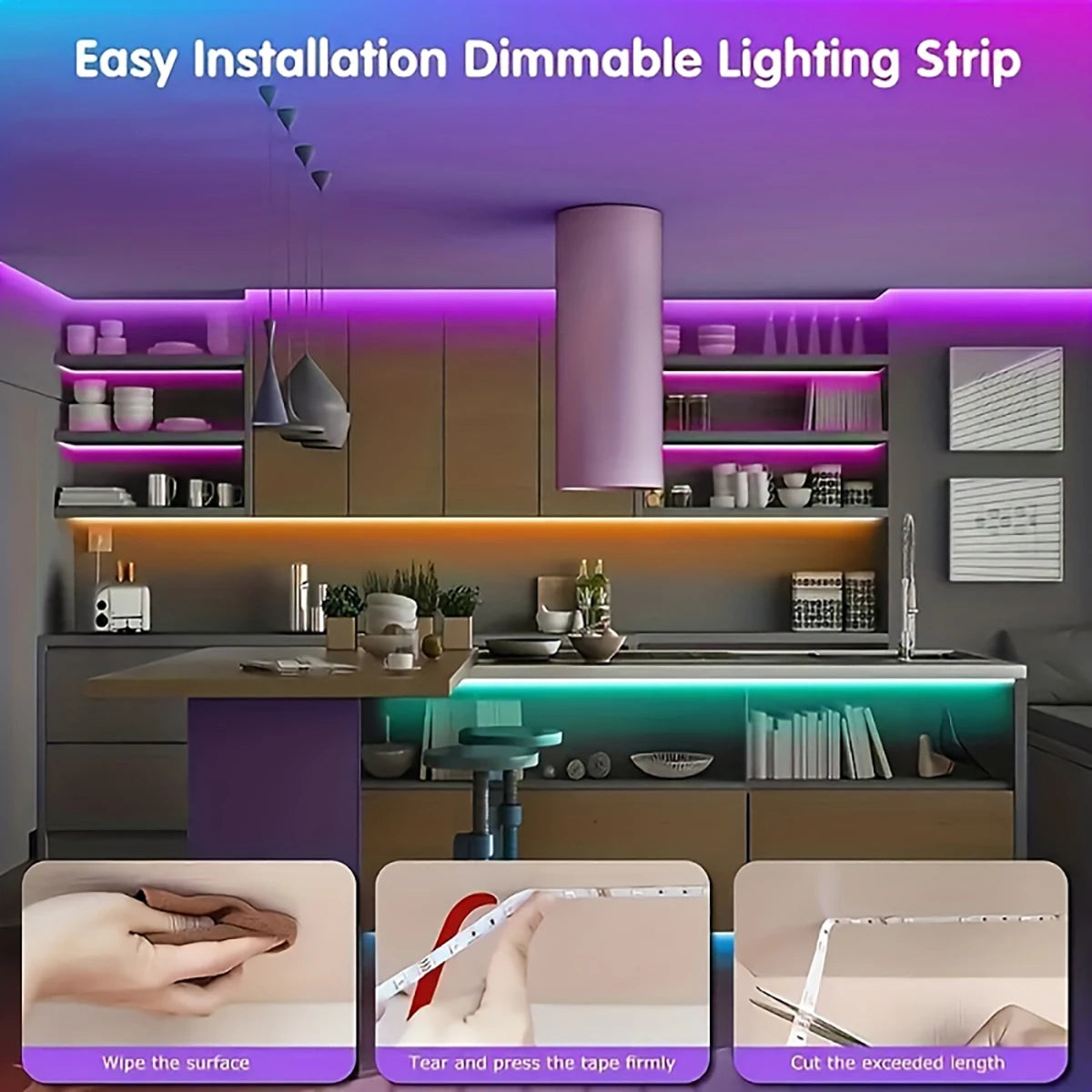 Tira de luces LED RGB con control remoto