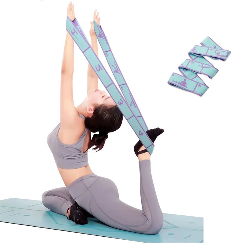 Banda Elástica de Estiramiento con Segmentos Numerados – Correa para Yoga, Pilates y Danza