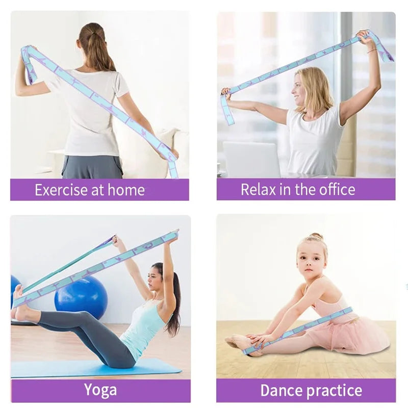 Banda Elástica de Estiramiento con Segmentos Numerados – Correa para Yoga, Pilates y Danza