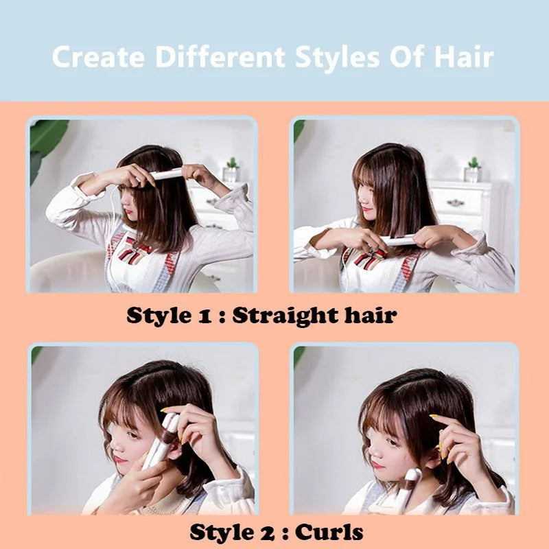 Mini Plancha para el Cabello – Alisadora Portátil de Cerámica con Calentamiento Rápido