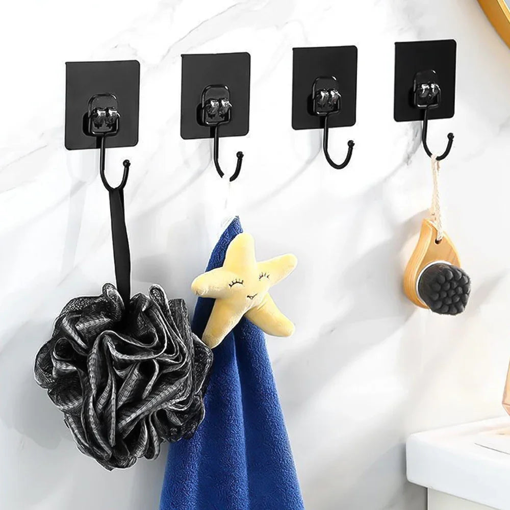 Ganchos Adhesivos Fuertes para Pared Pack de 12 – Sin Taladro para Cocina, Baño y Toallas