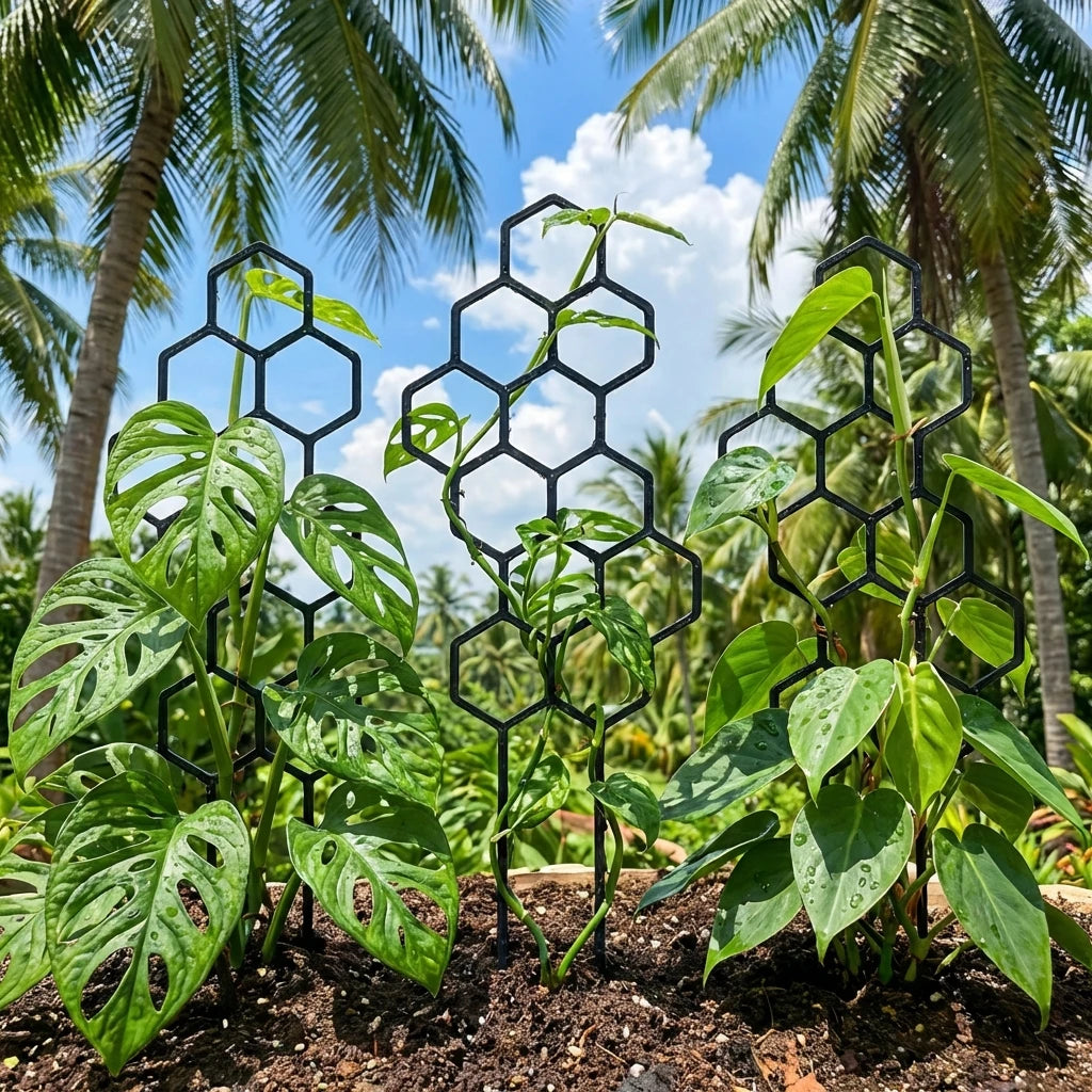 Soporte enrejado para plantas tipo panal, 2 piezas para enredaderas y flores