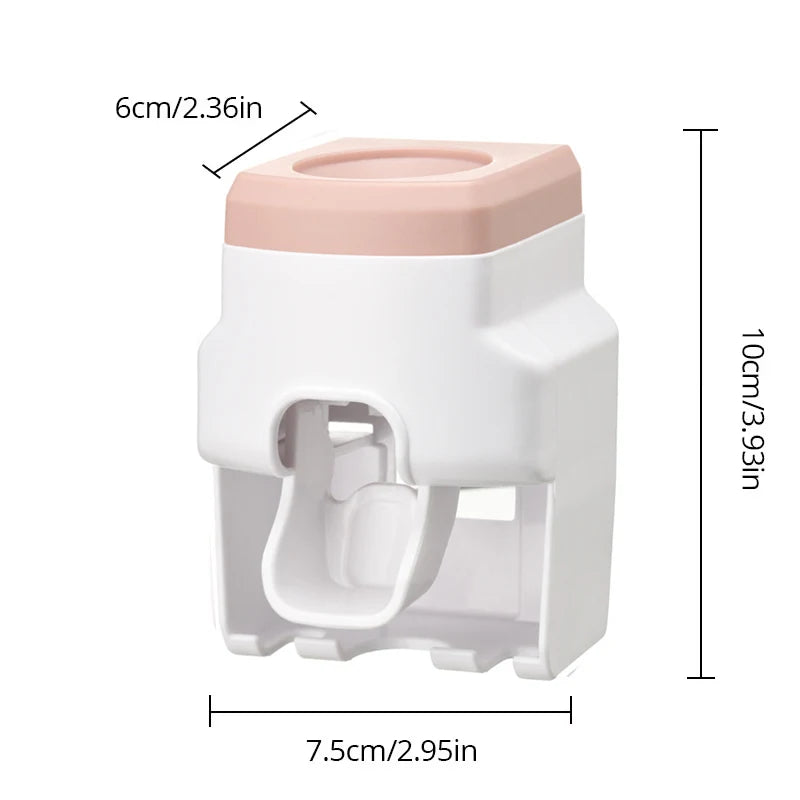Dispensador Automático de Pasta Dental de Pared con Portacepillos – Sin Taladro para Baño Familiar
