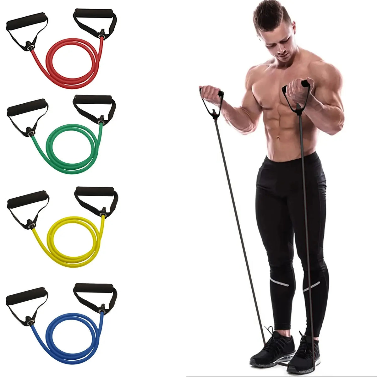 Set de bandas de resistencia con asas para ejercicio