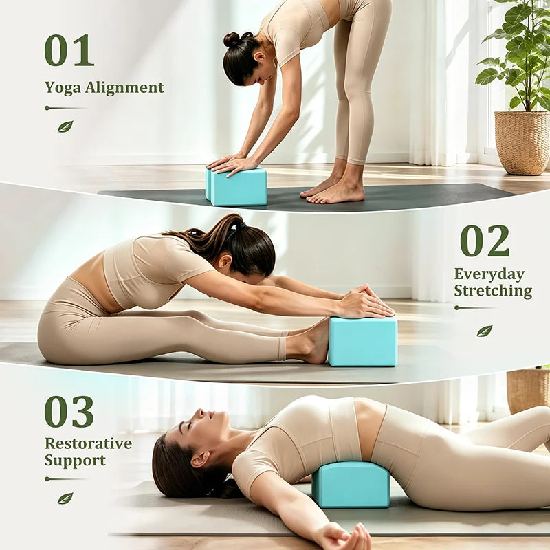 Bloque de Yoga de Espuma de Alta Densidad – Ladrillo Antideslizante para Yoga, Pilates y Estiramiento (1 pieza)