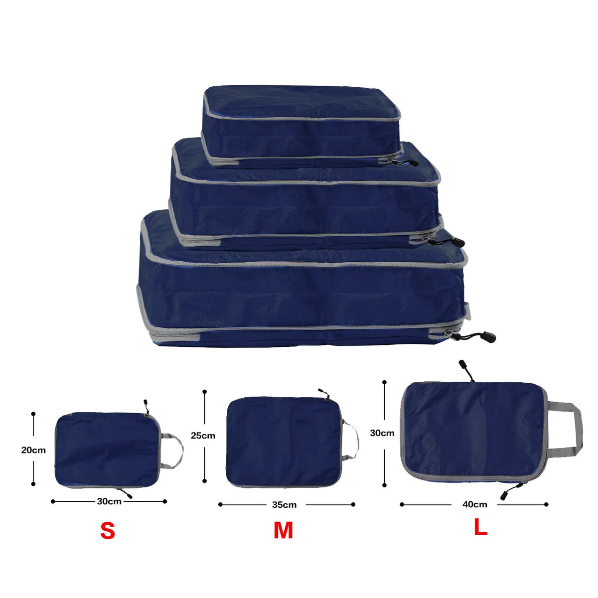 Cubo Organizador de Viaje Plegable y Compresible – Bolsa Impermeable para Maleta Talla S