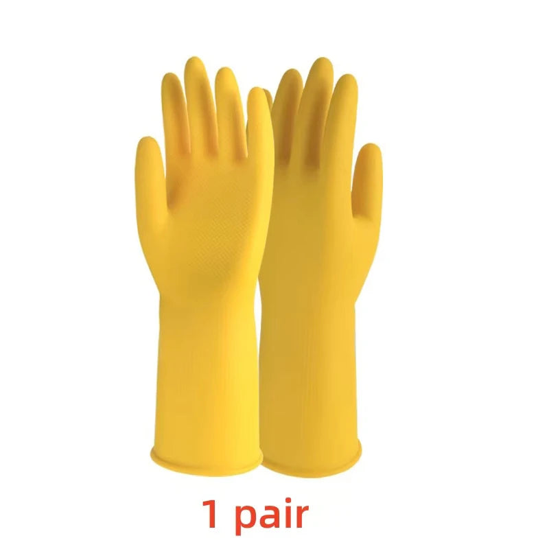 Guantes de Silicona Largos para Lavar Platos con Cerdas – Par Reutilizable e Impermeable para Cocina y Limpieza