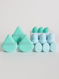 Set de Esponjas de Maquillaje de 12 Piezas – Borlas para Polvos, Mini Puffs y Beauty Blenders para Base y Corrector