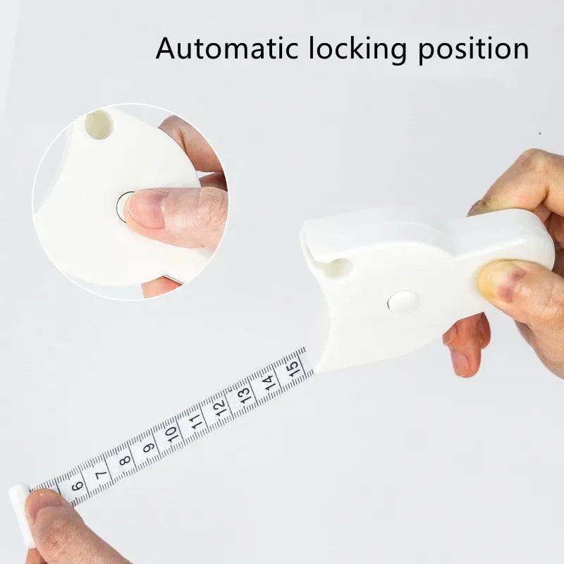 Cinta Métrica Corporal Retráctil 150 cm – Con Botón de Bloqueo para Costura, Sastrería y Medidas del Cuerpo