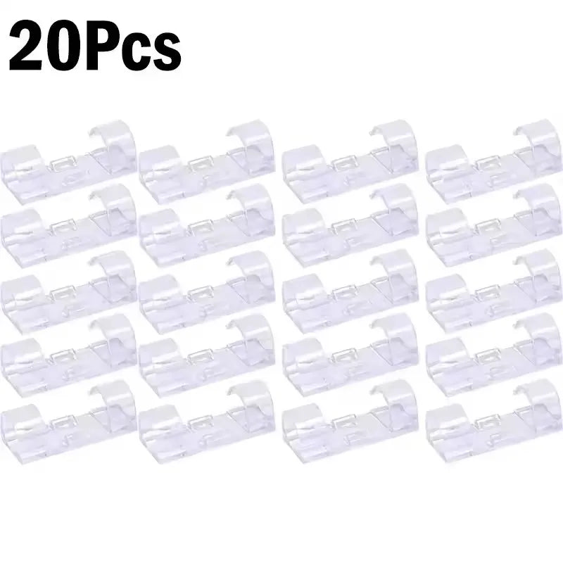 Clips Organizadores de Cables Autoadhesivos – Sujetacables para Escritorio, Oficina, Auto y Hogar