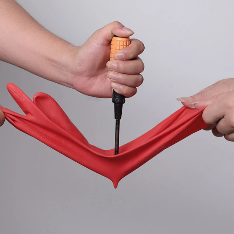 Guantes de Silicona Largos para Lavar Platos con Cerdas – Par Reutilizable e Impermeable para Cocina y Limpieza