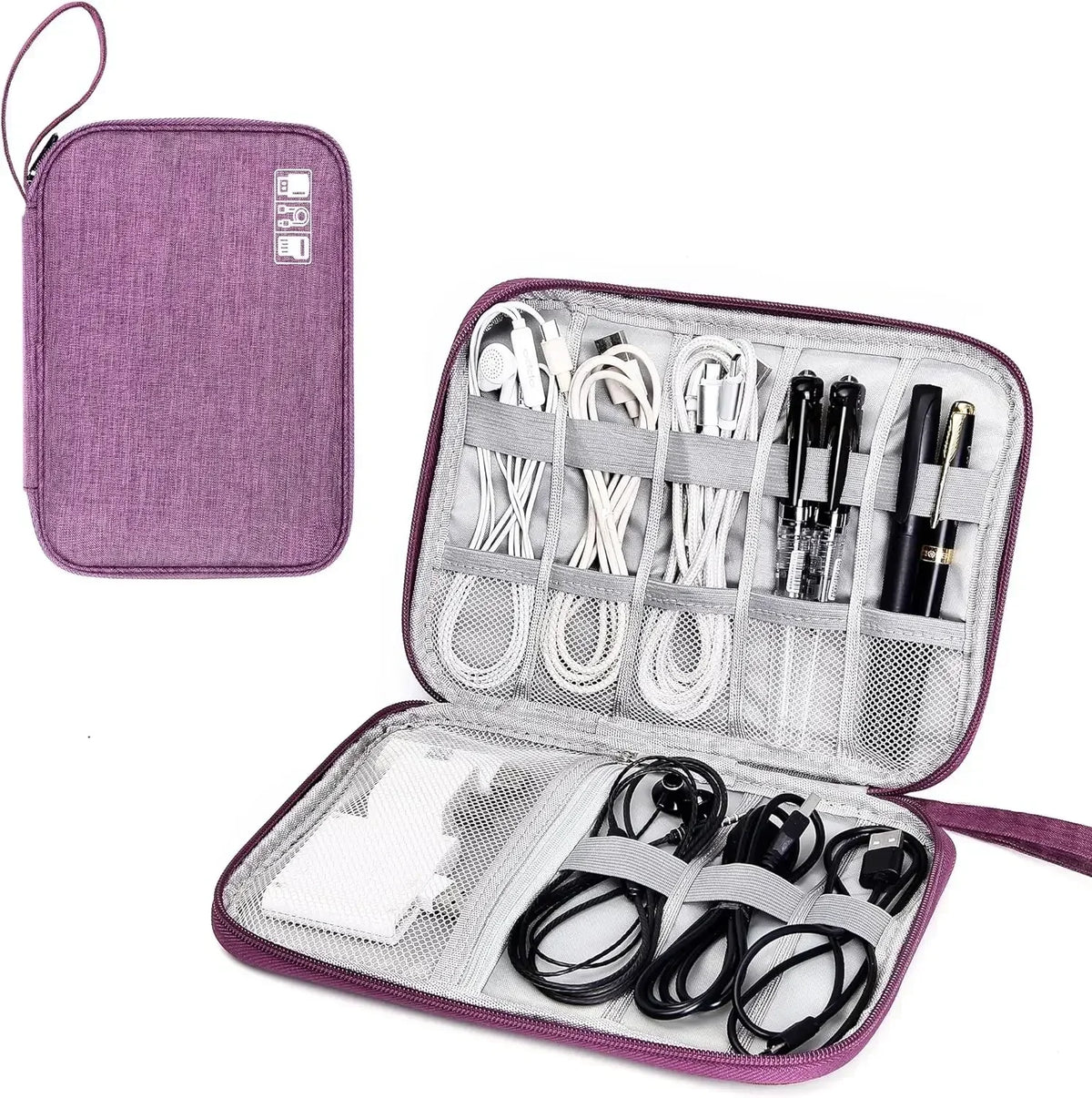Organizador de Cables de Viaje – Estuche Portátil para Cargadores, USB y Accesorios Electrónicos