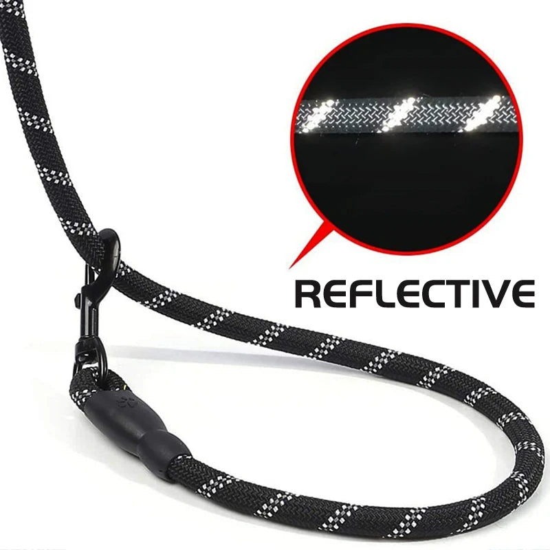 Correa Reflectante para Perros con Mango Acolchado – Cuerda Resistente de Paseo y Adiestramiento para Perros Medianos y Grandes