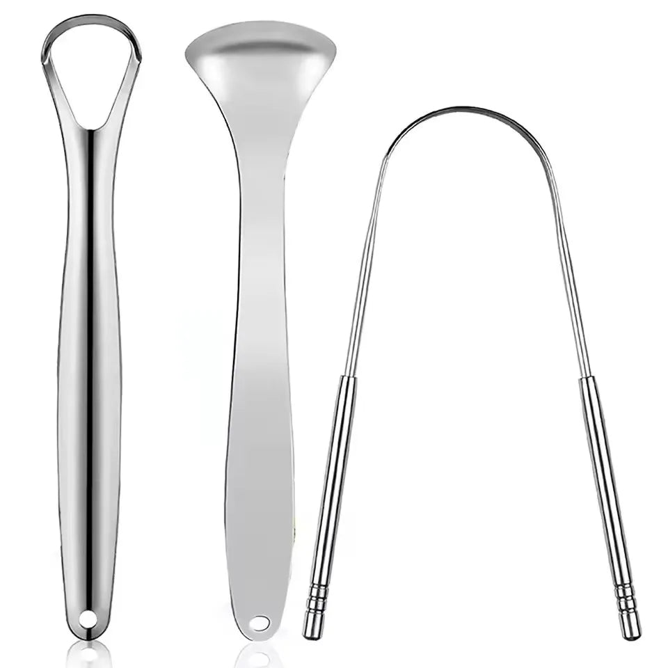 Raspador Limpiador de Lengua de Acero Inoxidable – Reutilizable y Portátil para Higiene Bucal Diaria