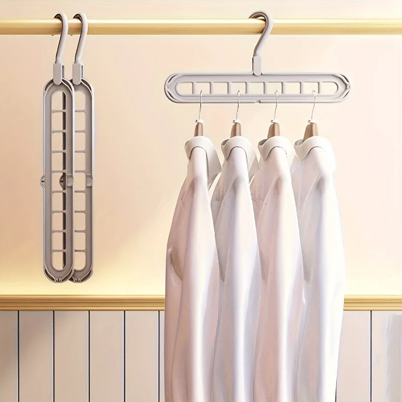 Perchas Plegables de 9 Agujeros Pack de 3 – Organizador de Ropa Ahorra Espacio para Armario y Viaje