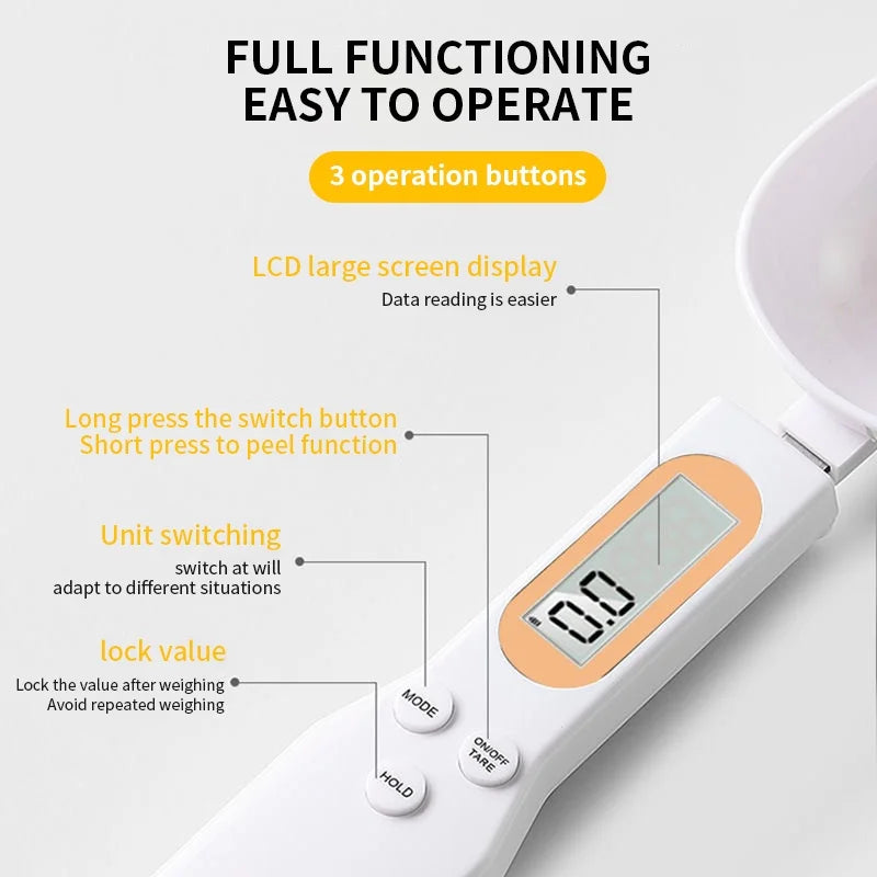 Báscula Cuchara Digital de Cocina – Precisión 0.1-500g con Pantalla LCD para Repostería y Café