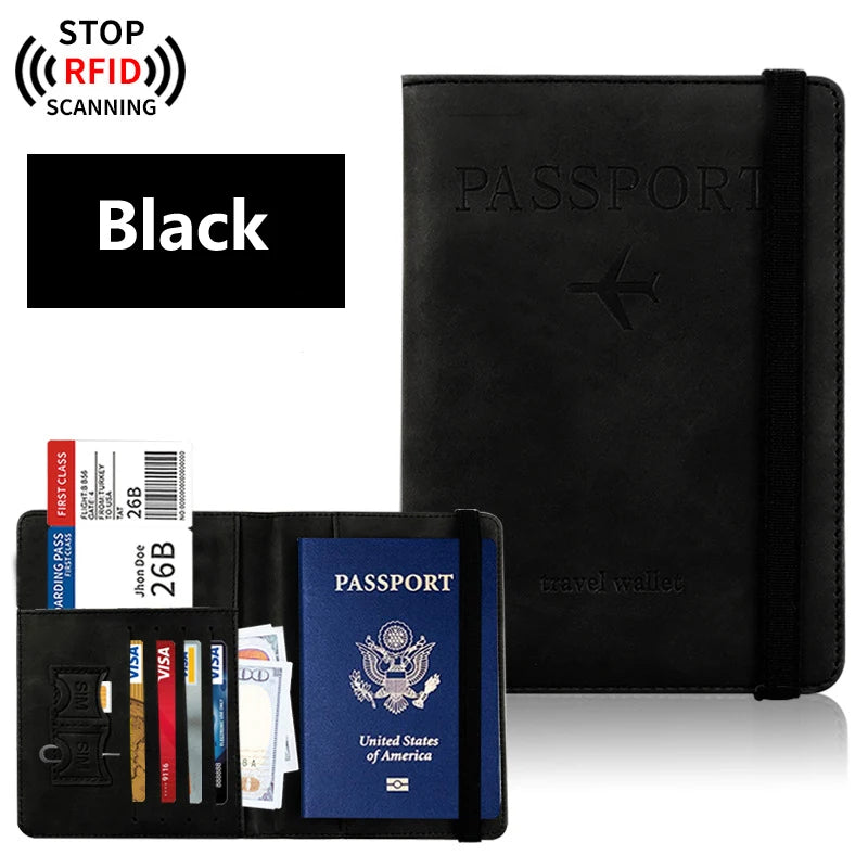 Portapasaportes de viaje con tarjetero