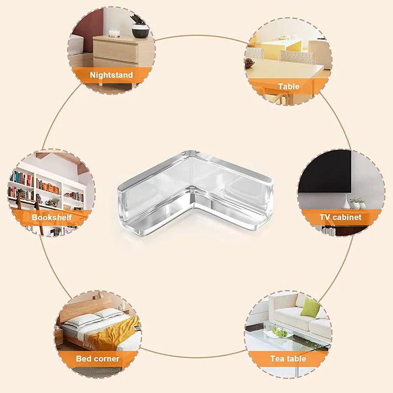 Protectores de Esquinas de Silicona para Bebés – Cubiertas Transparentes Antigolpes para Mesas y Muebles
