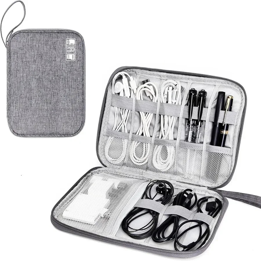 Organizador de Cables de Viaje – Estuche Portátil para Cargadores, USB y Accesorios Electrónicos