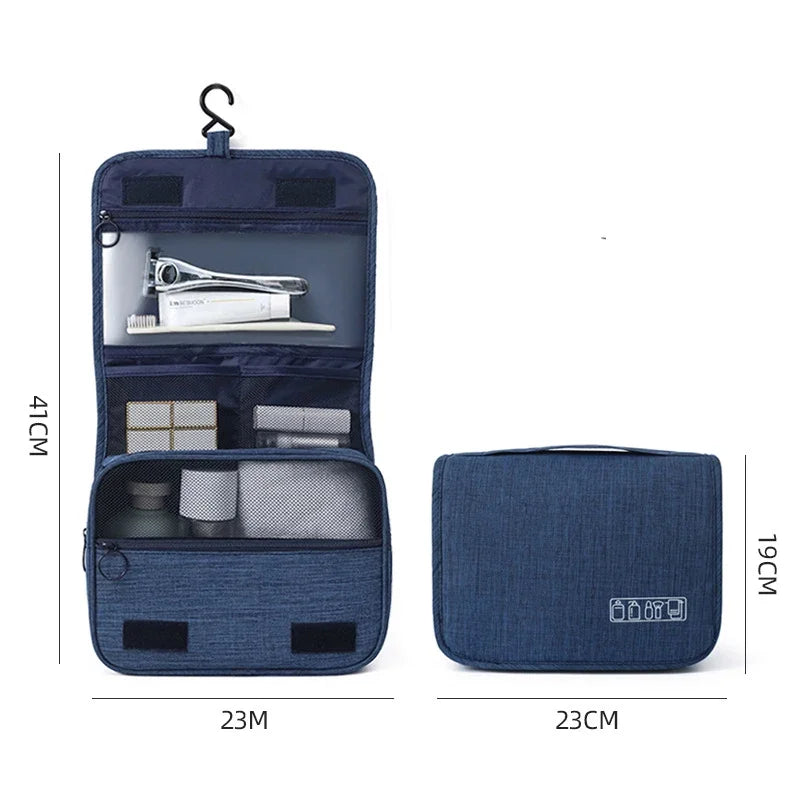 Neceser de Viaje Colgante Impermeable de Tela Oxford – Organizador de Aseo Portátil para Hombre y Mujer