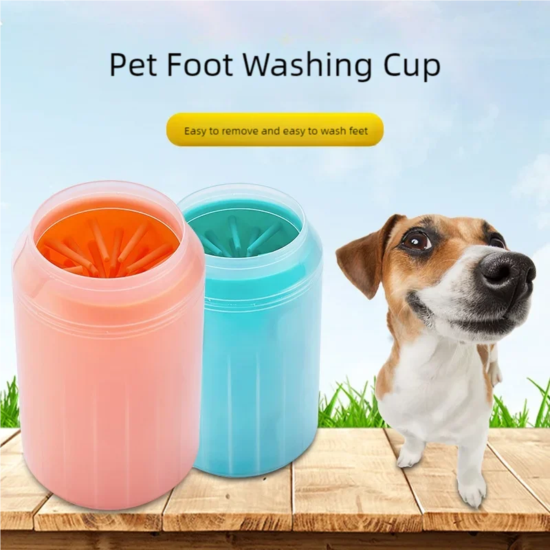 Limpiador de Patas para Perros y Gatos con Cepillo de Silicona – Taza Portátil para Patas Sucias