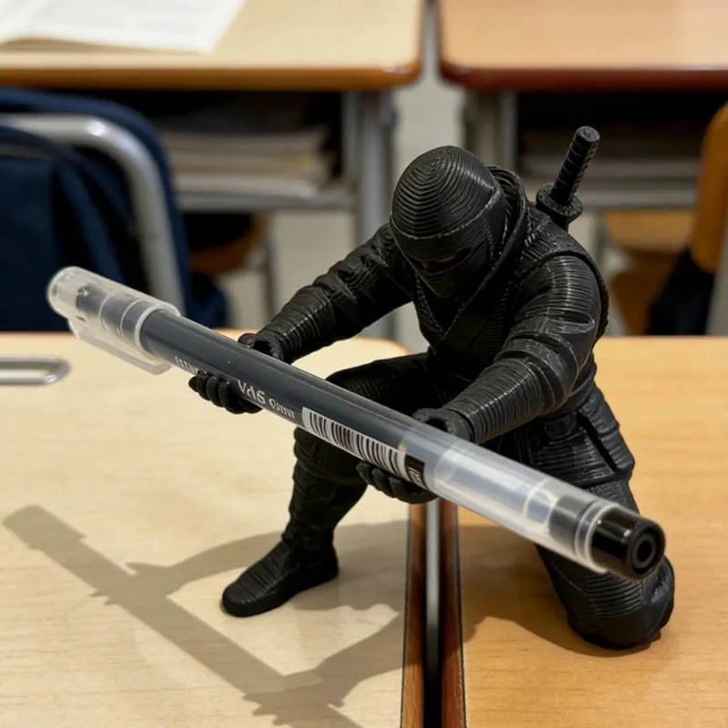 Portalápices Ninja Impreso en 3D – Organizador de Escritorio Decorativo para Oficina y Estudio