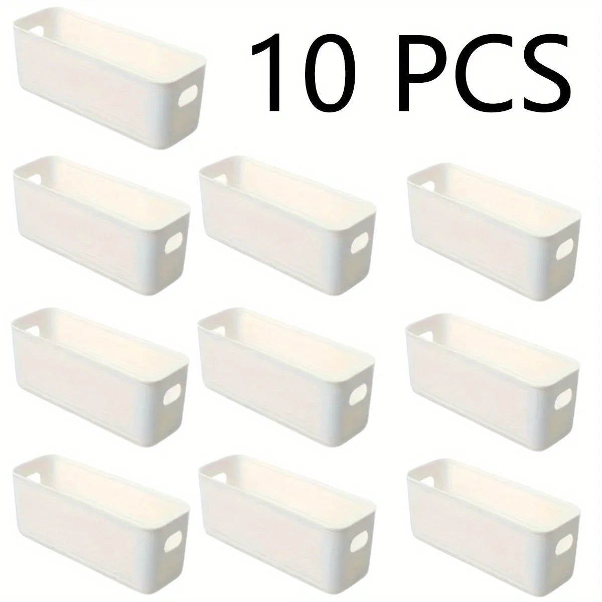 Cajas Organizadoras Multifuncionales Blancas Set de 5 – Almacenamiento Plástico de Gran Capacidad para Escritorio, Cajones y Ropa Interior