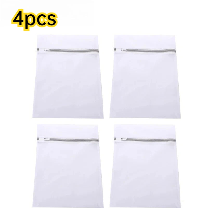 Bolsas de Lavado de Malla para Ropa Delicada – Set de 4 Piezas 30×40 cm con Cremallera para Lavadora y Viaje
