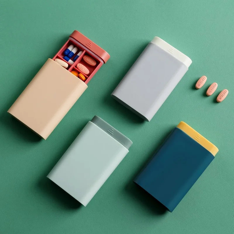 Pastillero Semanal de Viaje – Organizador Portátil de 7 Días con 6 Compartimentos para Vitaminas y Tabletas