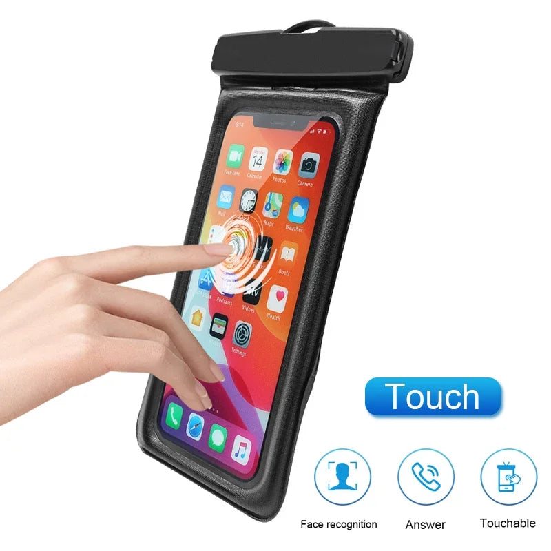 Funda Impermeable para Celular con Cordón – Bolsa Seca Transparente Táctil para Playa, Piscina y Natación