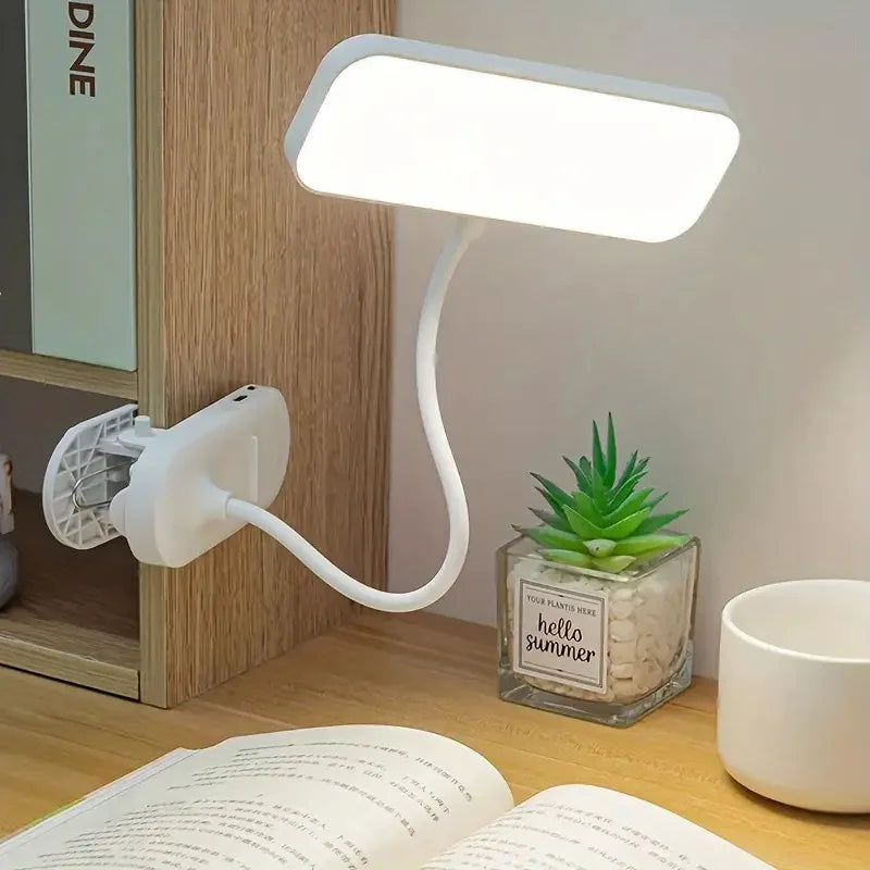 Lámpara LED de Lectura con Clip Recargable por USB – Luz Flexible de Escritorio para Estudio, Oficina y Dormitorio
