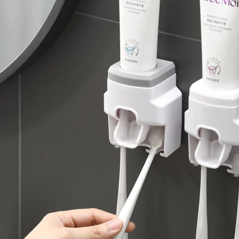 Dispensador Automático de Pasta Dental de Pared con Portacepillos – Sin Taladro para Baño Familiar