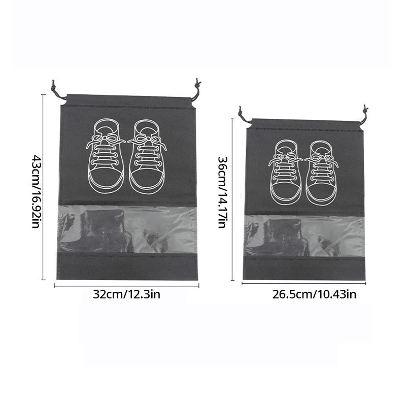 Bolsas para Zapatos de Viaje Impermeables – Set de 5 Bolsas Organizadoras con Cordón para Maleta