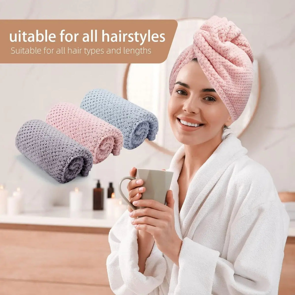 Toalla Turbante de Microfibra para el Cabello – Secado Rápido y Absorbente para Mujer