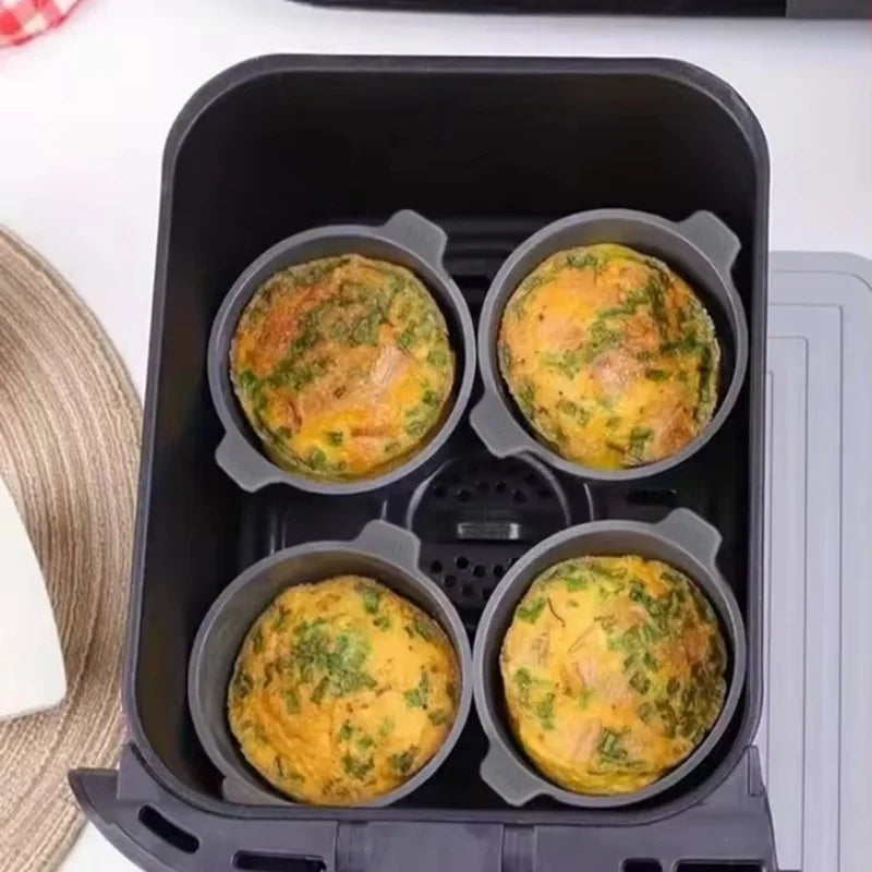 Moldes de Silicona para Muffins y Cupcakes – Ramekines Antiadherentes Reutilizables para Horno y Freidora de Aire