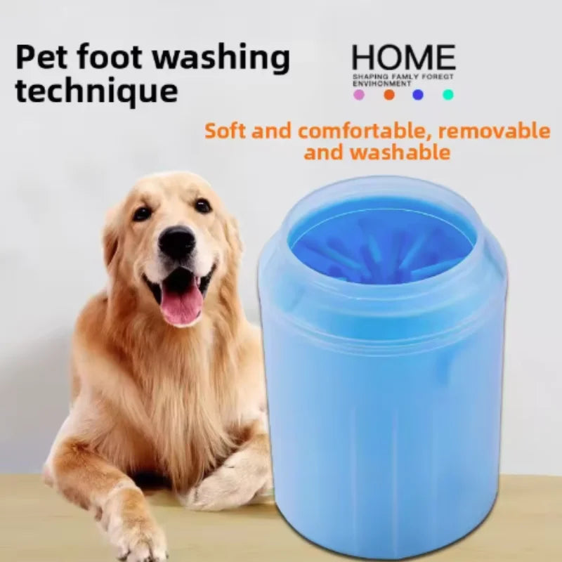 Limpiador de Patas para Perros y Gatos con Cepillo de Silicona – Taza Portátil para Patas Sucias