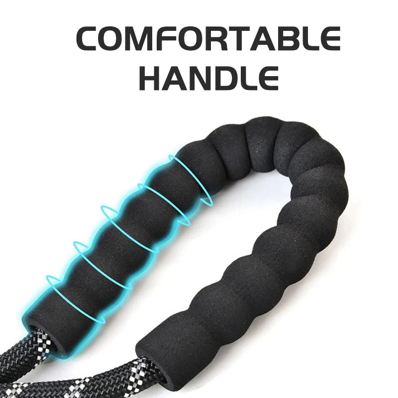 Correa Reflectante para Perros con Mango Acolchado – Cuerda Resistente de Paseo y Adiestramiento para Perros Medianos y Grandes