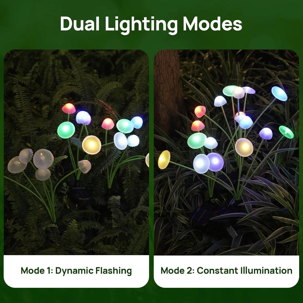 Luces Solares LED para Jardín con Forma de Seta – Lámparas Impermeables Decorativas para Patio y Senderos